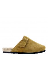 MANEBÌ Suede Champagne Khaki women's clog mules
