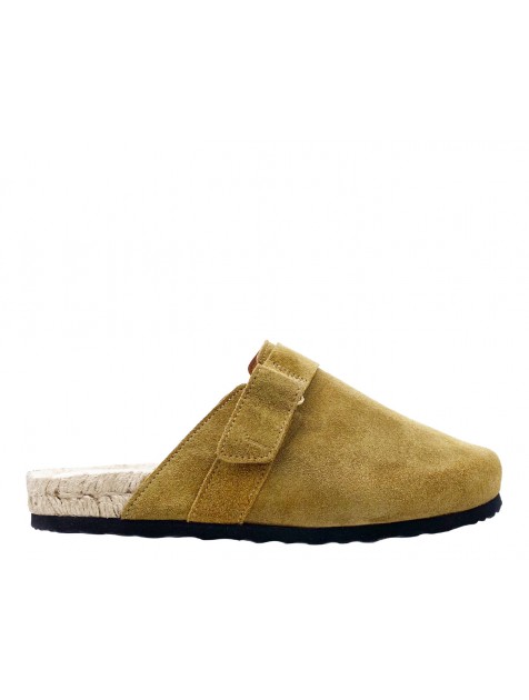 MANEBÌ Χακί σουέντ γυναικεία clog mules