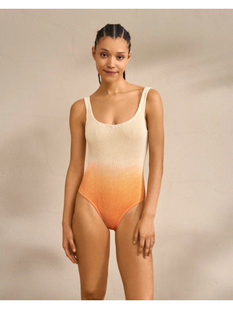 MANEBÌ Seersucker One Piece Sunset Orange Degradè MANEBÌ Seersucker One Piece Sunset Orange Degradè
