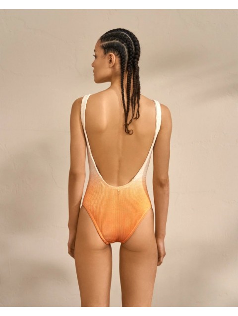 MANEBÌ Seersucker One Piece Sunset Orange Degradè MANEBÌ Seersucker One Piece Sunset Orange Degradè