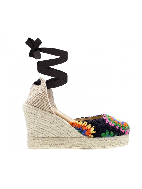 MANEBÌ Cotton Crochet Wedge Espadrilles MANEBÌ Cotton Crochet Wedge Espadrilles