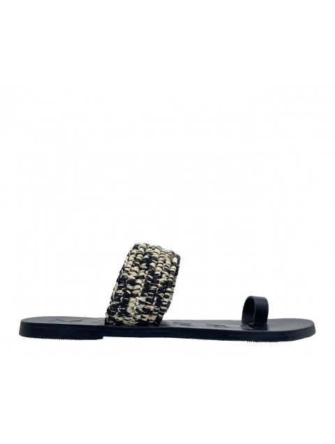 MANEBÌ Raffia Leather Sandals MANEBÌ Raffia Leather Sandals