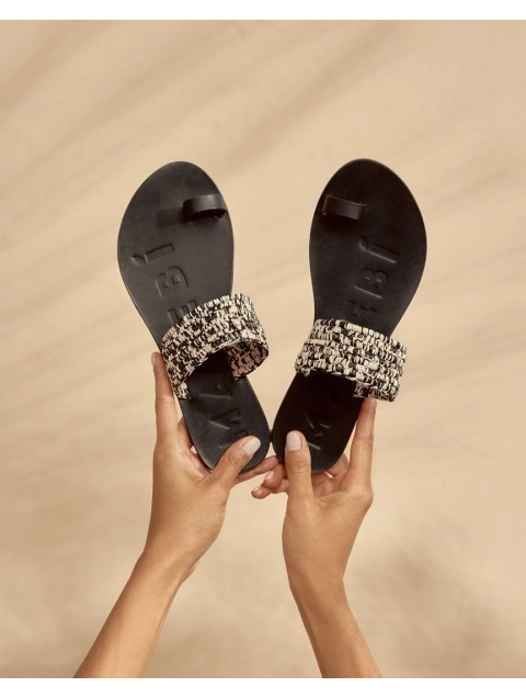MANEBÌ Raffia Leather Sandals MANEBÌ Raffia Leather Sandals