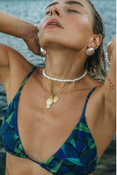ZÉNAÏS Kelly Pearl Necklace Κολιέ Με Λευκά Μαργαριτάρια και επιχρυσωμένο ασήμι 925 14 καρατίων