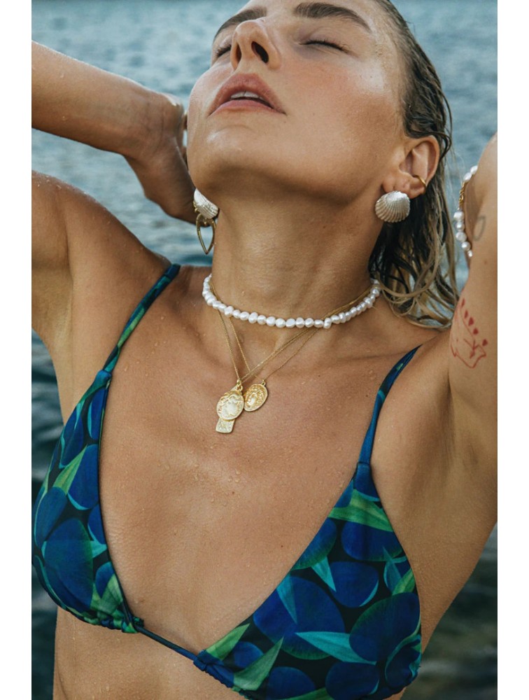 ZÉNAÏS Kelly Pearl Necklace Κολιέ Με Λευκά Μαργαριτάρια και επιχρυσωμένο ασήμι 925 14 καρατίων