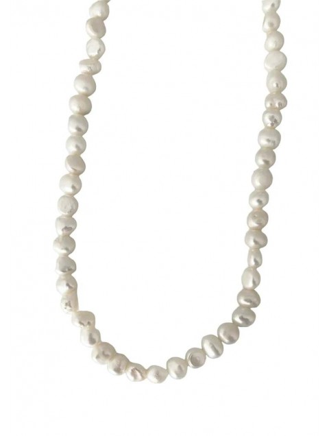 ZÉNAÏS Kelly Pearl Necklace with Fresh water pearls and 14k gold plated silver 925