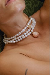 ZÉNAÏS Lily Pearl Necklace Κολιέ από επιχρυσωμένο ασήμι 925 14 καρατίων