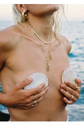 ZÉNAÏS Python Large gold necklace - Shiny Chain επιχρυσωμένο ασήμι