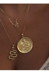ZÉNAÏS Python Large gold necklace - Shiny Chain επιχρυσωμένο ασήμι