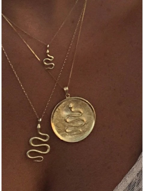 ZÉNAÏS Python Large gold necklace - Shiny Chain gold plated silver ZÉNAÏS Python Large gold necklace - Shiny Chain gold plated silver