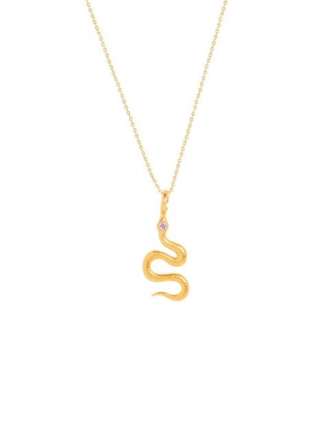 ZÉNAÏS Python Small Rainbow necklace -24k gold plated Lilac color ZÉNAÏS Python Small Rainbow necklace -24k gold plated Lilac color