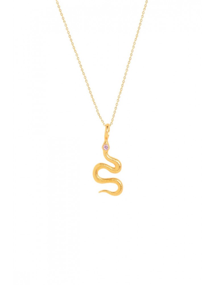ZÉNAÏS Python Small Rainbow necklace - Επιχρυσωμένο ασήμι σε λιλά χρώμα