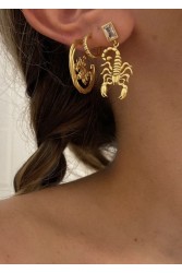 ZÉNAÏS Scorpio Gem Earrings - Large Επιχρυσωμένο ασήμι 925