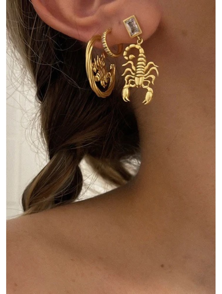ZÉNAÏS Scorpio Gem Earrings - Large Επιχρυσωμένο ασήμι 925
