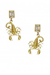 ZÉNAÏS Scorpio Gem Earrings - Large Επιχρυσωμένο ασήμι 925
