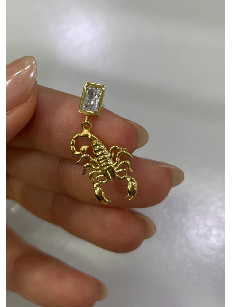 ZÉNAÏS Scorpio Gem Earrings - Large Επιχρυσωμένο ασήμι 925