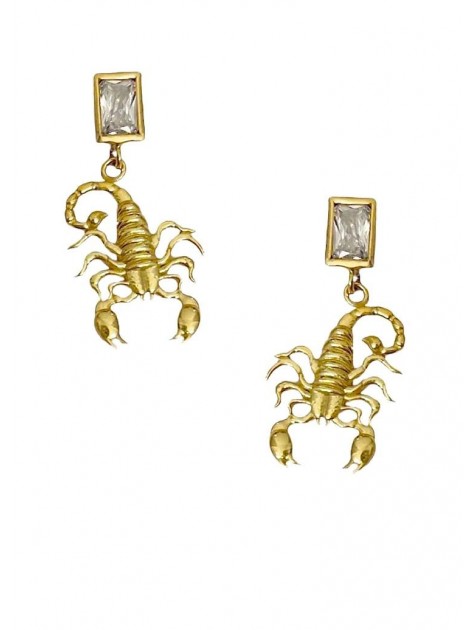 ZÉNAÏS Scorpio Gem Earrings - Large Επιχρυσωμένο ασήμι 925 ZÉNAÏS Scorpio Gem Earrings - Large Επιχρυσωμένο ασήμι 925