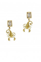 ZÉNAÏS Scorpio Gem Earrings - Small Επιχρυσωμένο ασήμι 925
