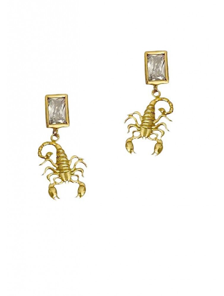 ZÉNAÏS Scorpio Gem Earrings - Small Επιχρυσωμένο ασήμι 925