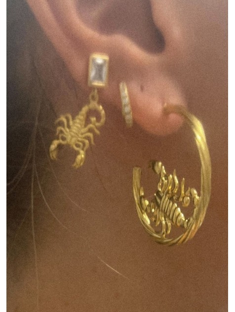 ZÉNAÏS Scorpio Gem Earrings - Small Επιχρυσωμένο ασήμι 925
