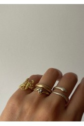 ZÉNAÏS Scorpio Ring Δαχτυλίδι από Επιχρυσωμένο ασήμι 925