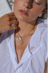 ZÉNAÏS Shell Necklace Κολιέ από Ασήμι 925