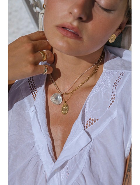 ZÉNAÏS Shell Necklace Silver 925
