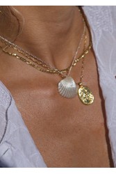 ZÉNAÏS Shell Necklace Κολιέ από Ασήμι 925