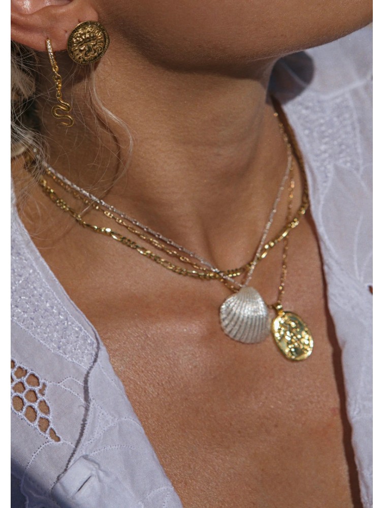 ZÉNAÏS Shell Necklace Κολιέ από Ασήμι 925