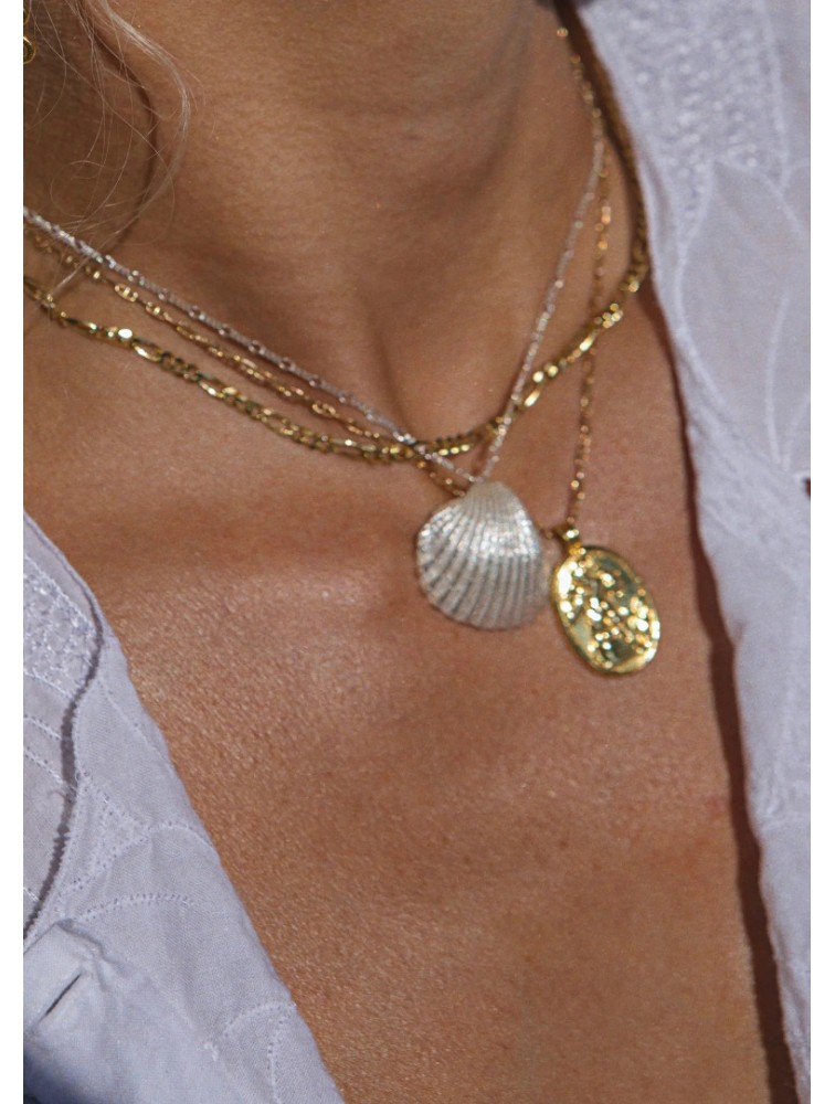 ZÉNAÏS Shell Necklace Κολιέ από Ασήμι 925
