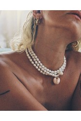 ZÉNAÏS Suzy Pearl Necklace Κολιέ από επιχρυσωμένο ασήμι 925 14 καρατίων