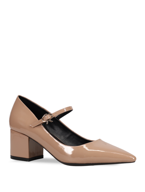 MIGATO Beige patent leather Mary Jane heel