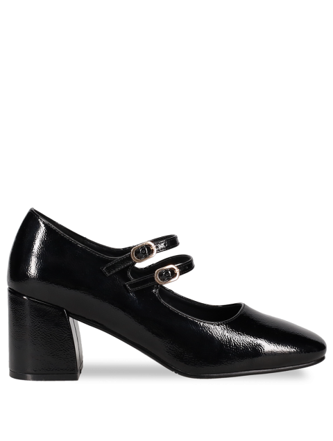MIGATO Black patent leather strappy Mary Jane heel