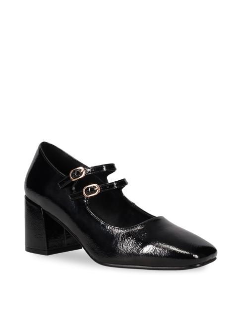 MIGATO Black patent leather strappy Mary Jane heel