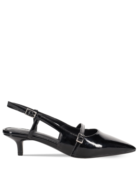 MIGATO Black patent leather slingback heel