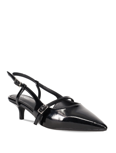 MIGATO Black patent leather slingback heel