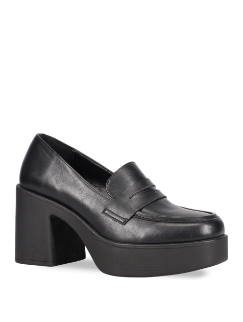 MIGATO Μαύρα γυναικεία Loafers με τακούνι