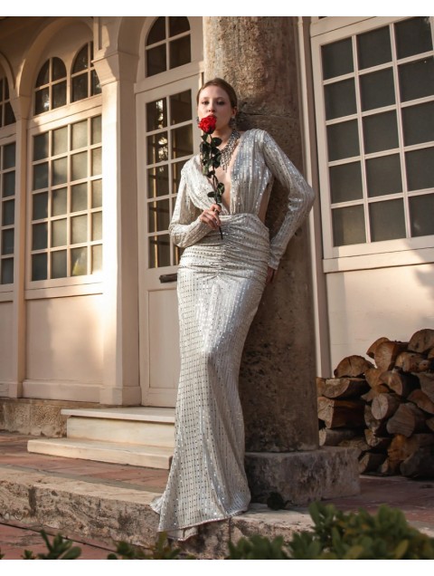 MYA COLLECTION Borboleta Silver Dress MYA COLLECTION Borboleta Silver Dress