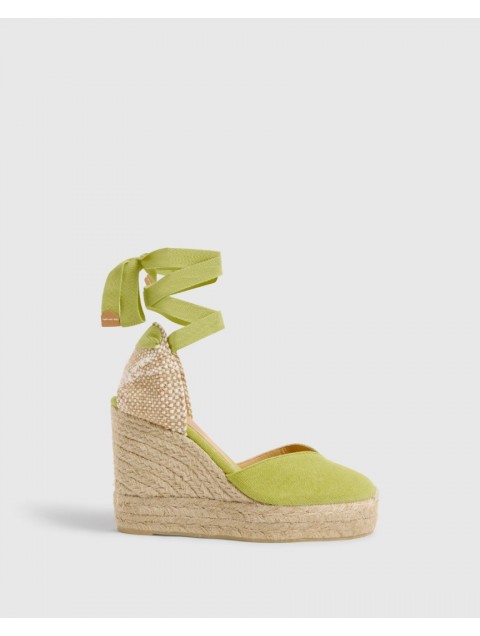 CASTAÑER Chiara Lime women's ballerina espadrilles