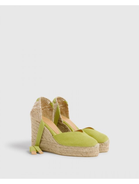 CASTAÑER Chiara Lime women's ballerina espadrilles