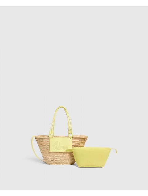 CASTAÑER SAGITARIO Women's lime straw bag from natural shelves