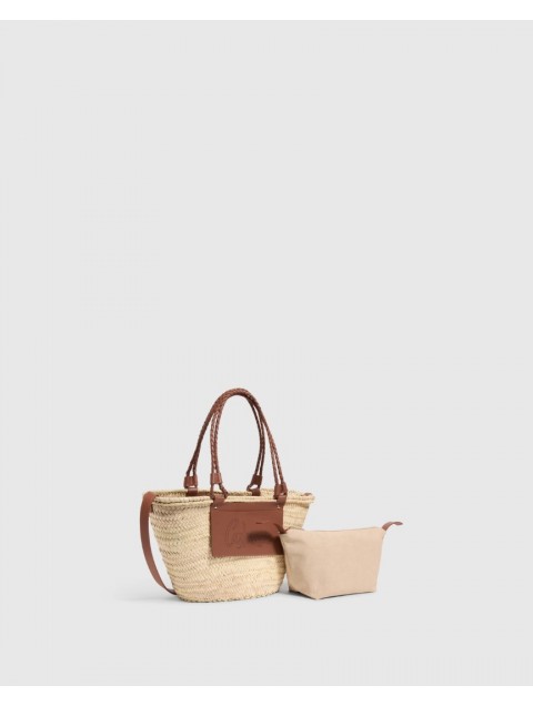 CASTAÑER SAGITARIO Women's straw coffee bag from natural shelves