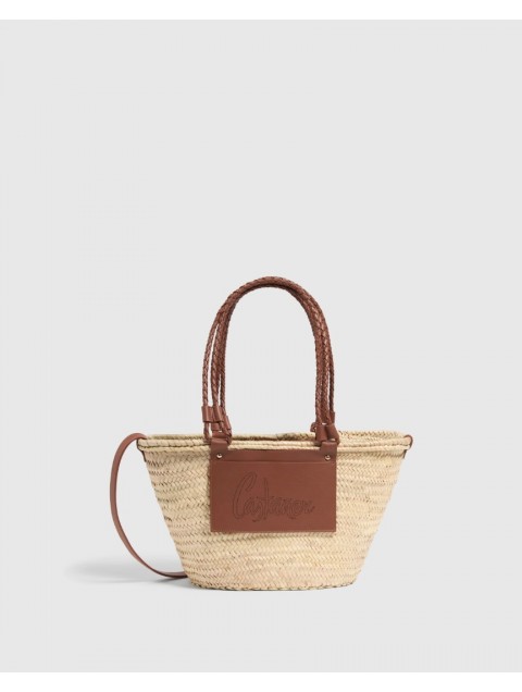 CASTAÑER SAGITARIO Women's straw coffee bag from natural shelves