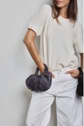 ELENA ATHANASIOU Bon Bon Bracelet Grey Γκρι γυναικείο τσαντάκι χειρός