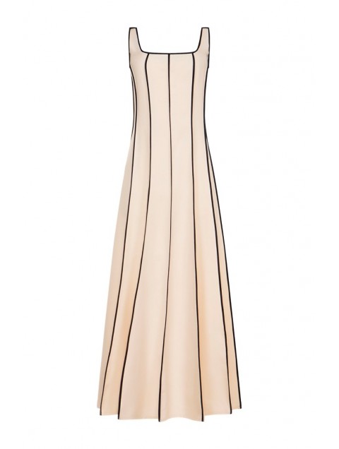 LA CHAINE Eros maxi ecru-black dress LA CHAINE Eros maxi ecru-black dress