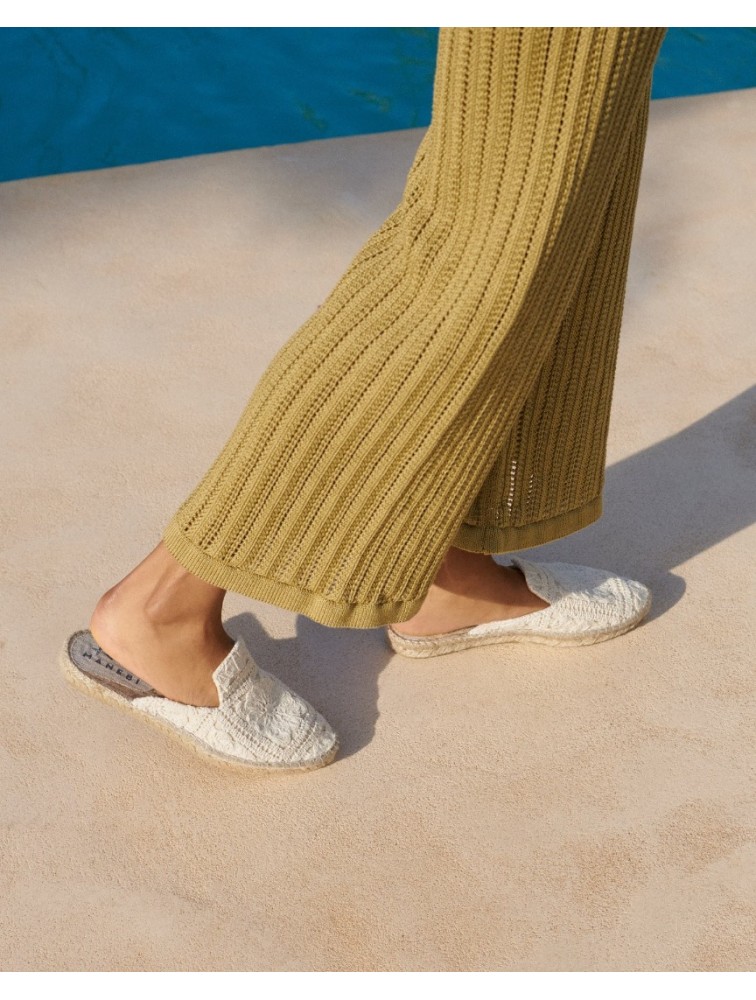 MANEBÌ Cotton Crochet Mules Yucatán Εκρού γυναικεία mules