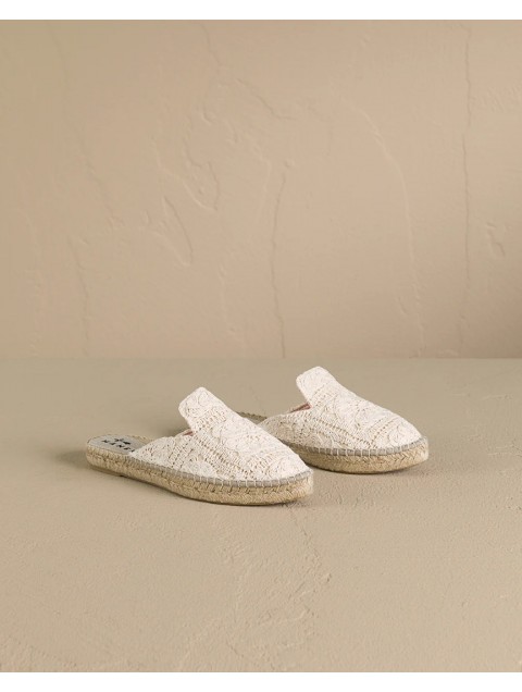 MANEBÌ Cotton Crochet Mules Yucatán Off-white women's mules MANEBÌ Cotton Crochet Mules Yucatán Off-white women's mules