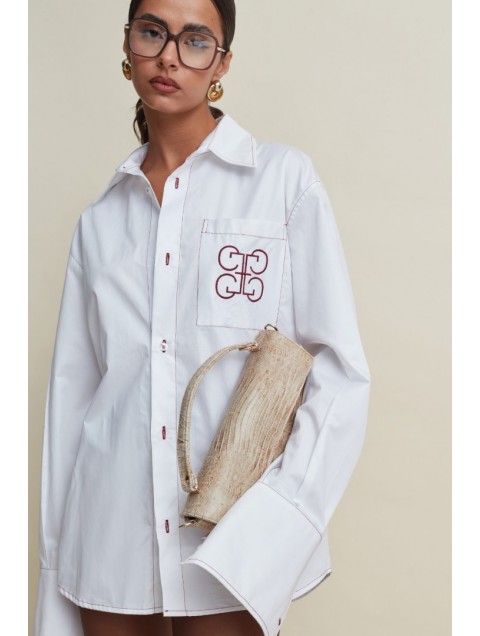 LA CHAINE Anonymous White/Wine Red Shirt