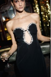 LA CHAINE Cristal Dress Black Μαύρο Φόρεμα με κρύσταλλα