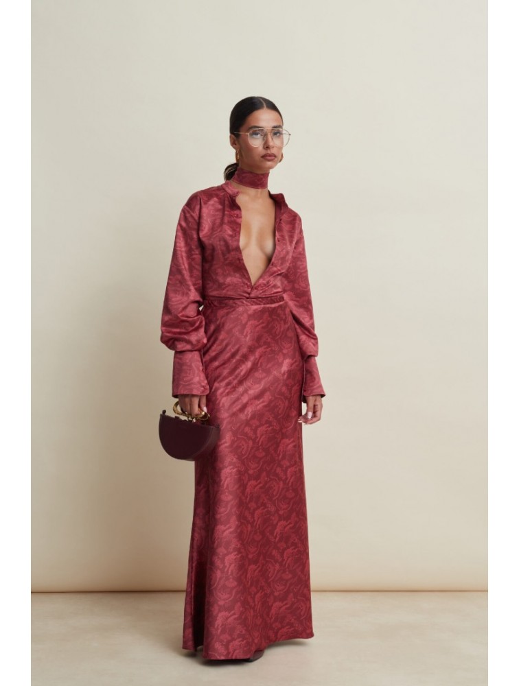 LA CHAINE Daphne Burgundy Bag Μπορντώ τσάντα